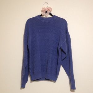 OLD GLORY Periwinkle Blue Fisherman’s Knit Oversized Scoop Neck Sweater